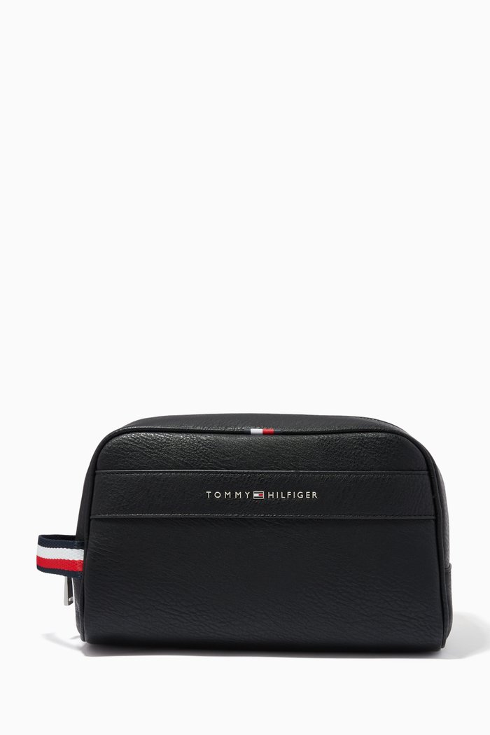 

Casual PU Washbag in Vegan Leather, Black