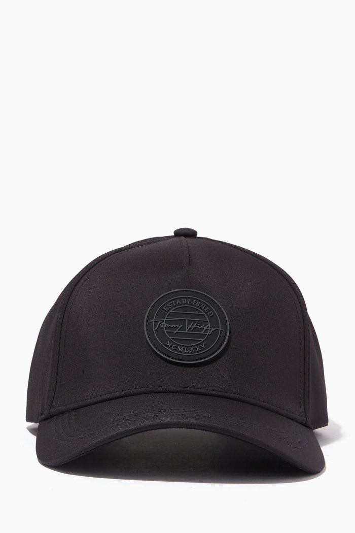 

Signature Logo Badge Cap in Recycled Polyester, Black