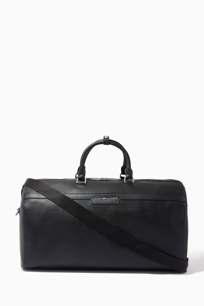 

Downtown Duffle Bag in Pebbled Vegan Leather, Black