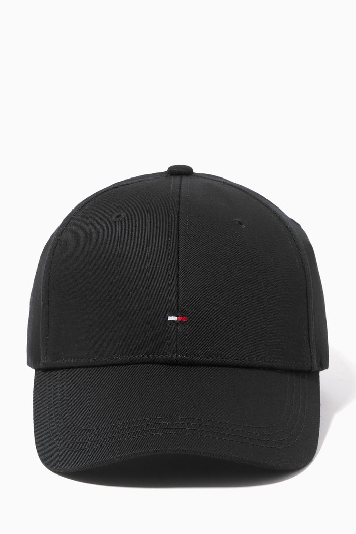 

Flag Logo Cap in Cotton Twill, Black