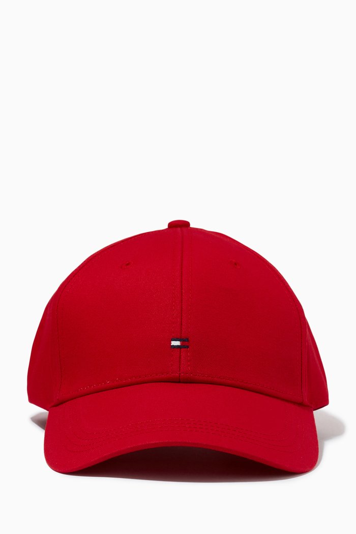

Flag Logo Cap in Cotton Twill, Red