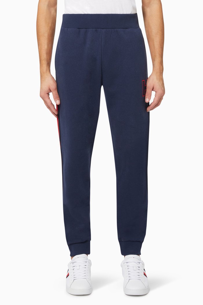 

Lounge Signature Tape Jogger Pants in Recycled Cotton Blend, Blue