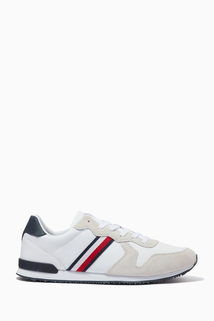 

Iconic Retro Running Sneakers in Leather, White