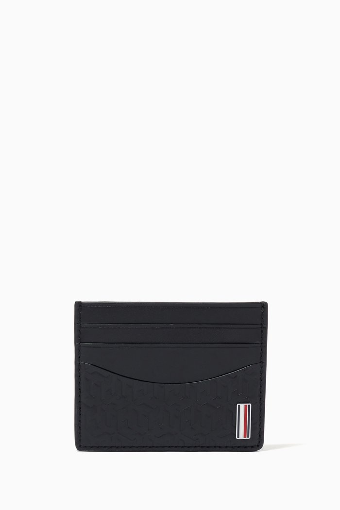 

Business Monogram CC Holder in Leather, Black