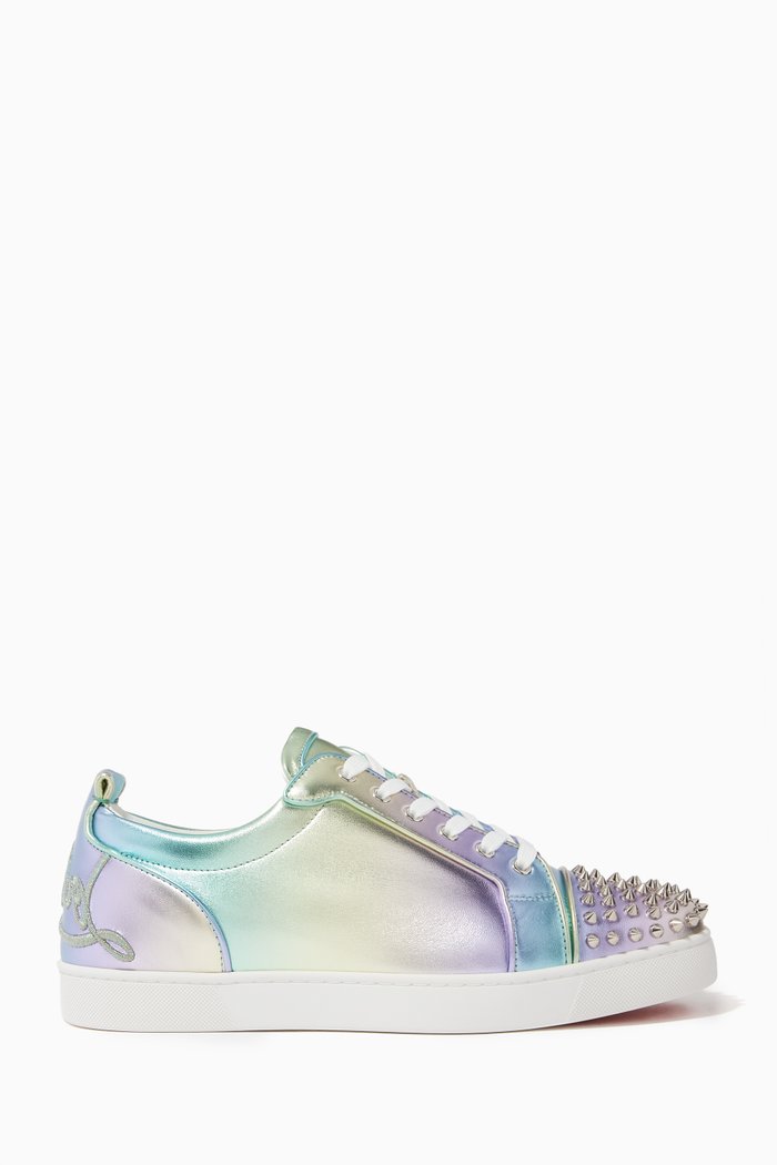 

Fun Louis Junior Spikes Sneakers in Metallic Nappa Leather, Multicolour