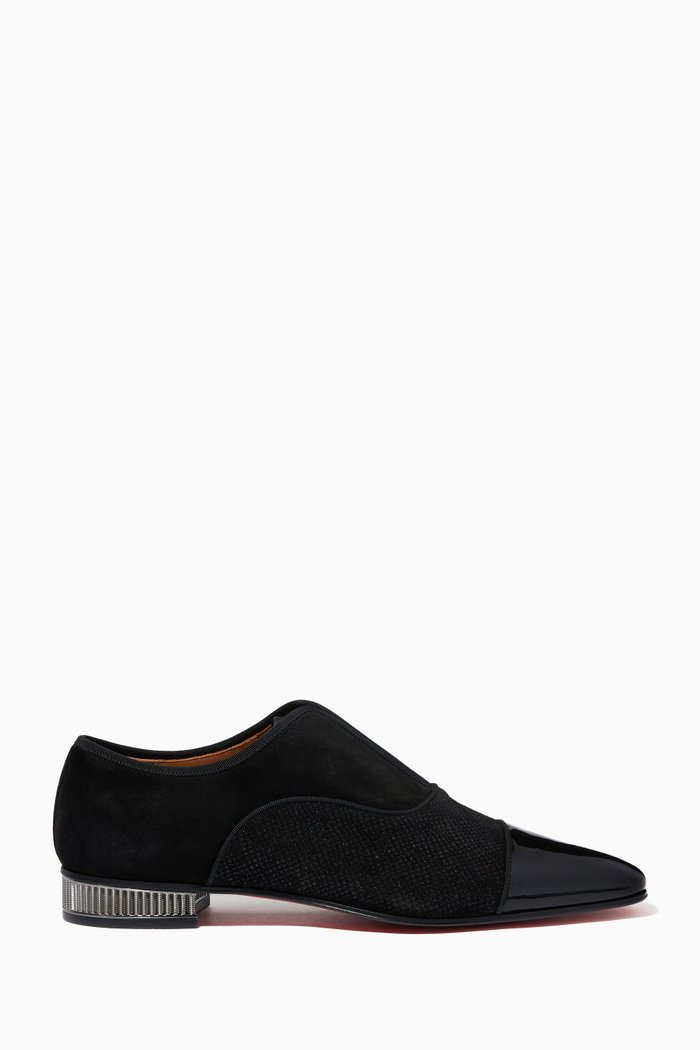 

Alpha Geek Loafers in Patent & Suede Calfskin, Black