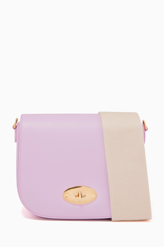 

Small Darley Satchel Bag in Silky Calf Leather, Purple