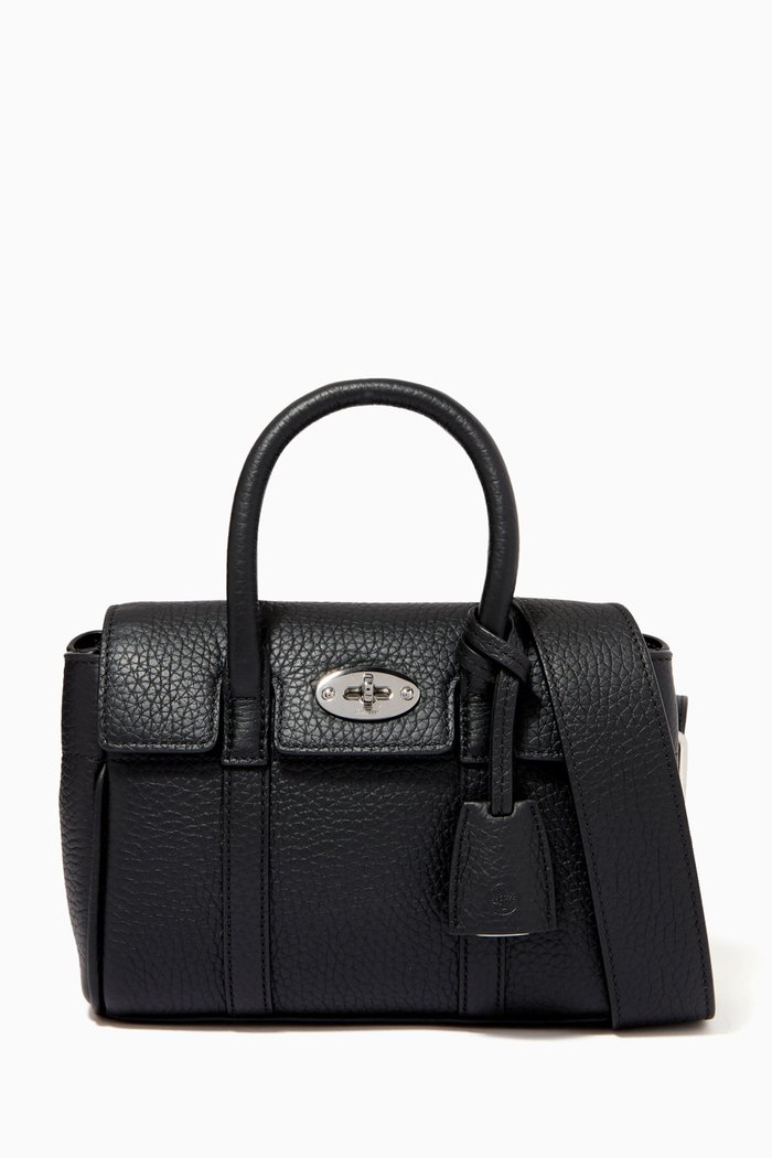 

Mini Bayswater Bag in Heavy Grain Leather, Black