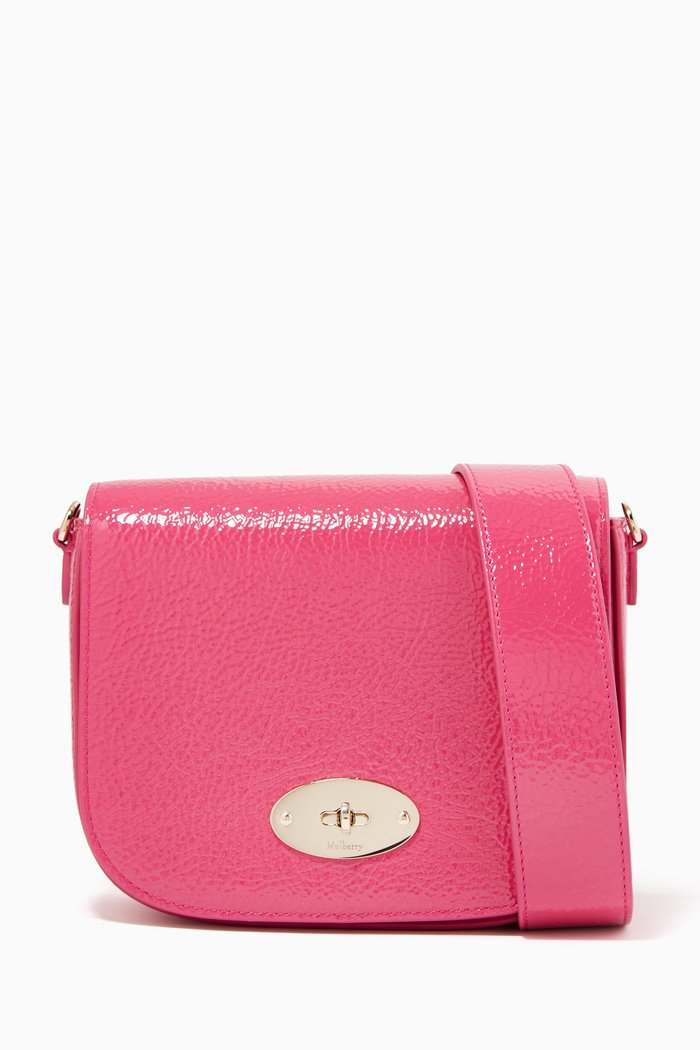 

Small Darley Satchel Bag in Spongy Patent Leather, Pink