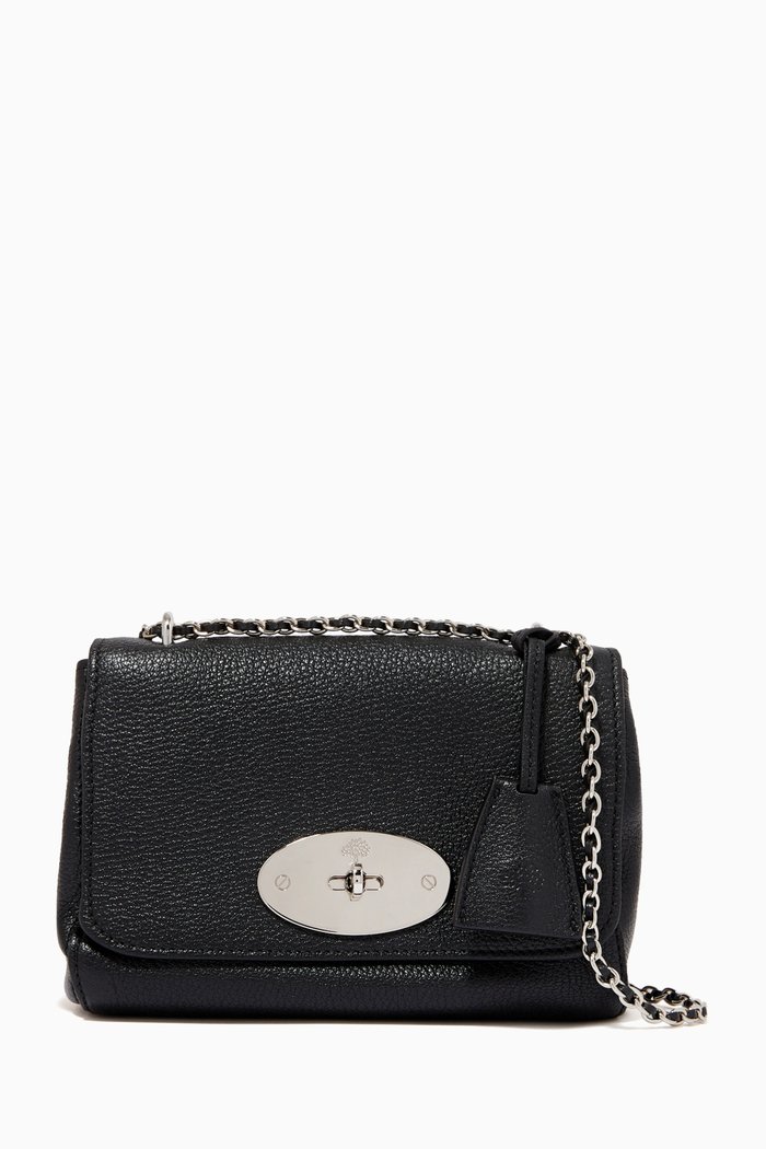 

Lily Shoulder Bag in Glossy Goat Leather, Black