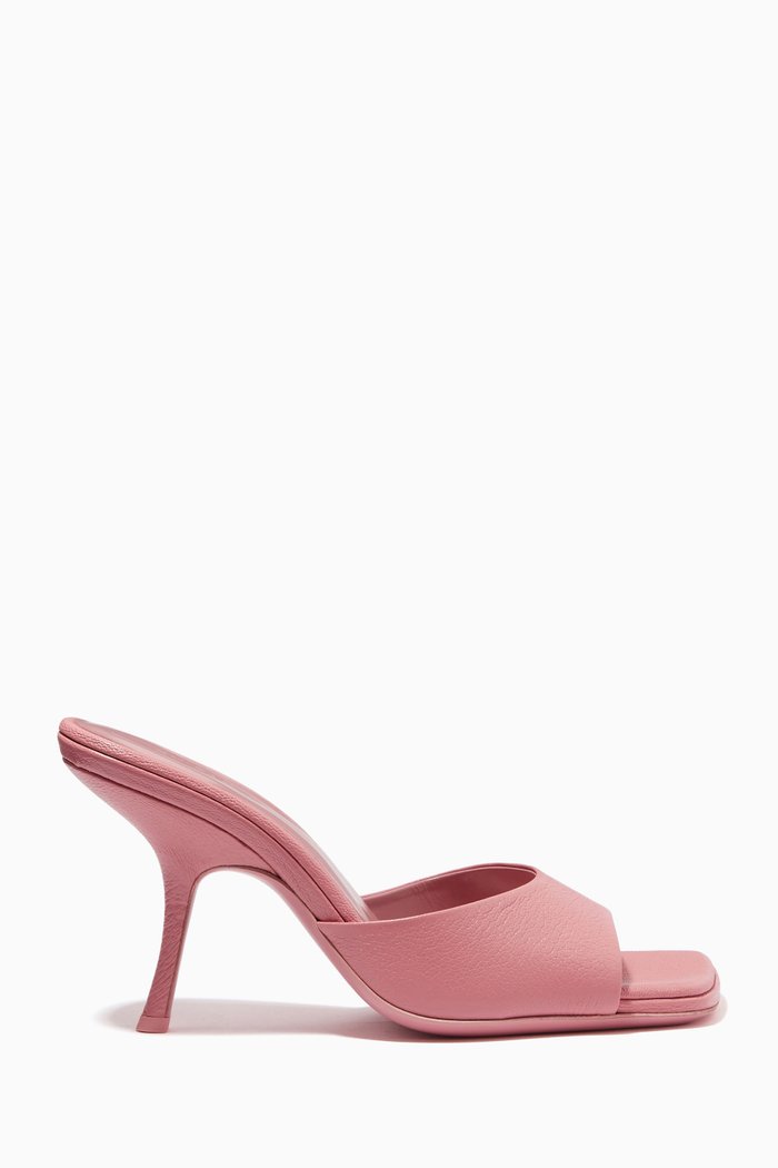 

Mora Mules in Grained Leather, Pink