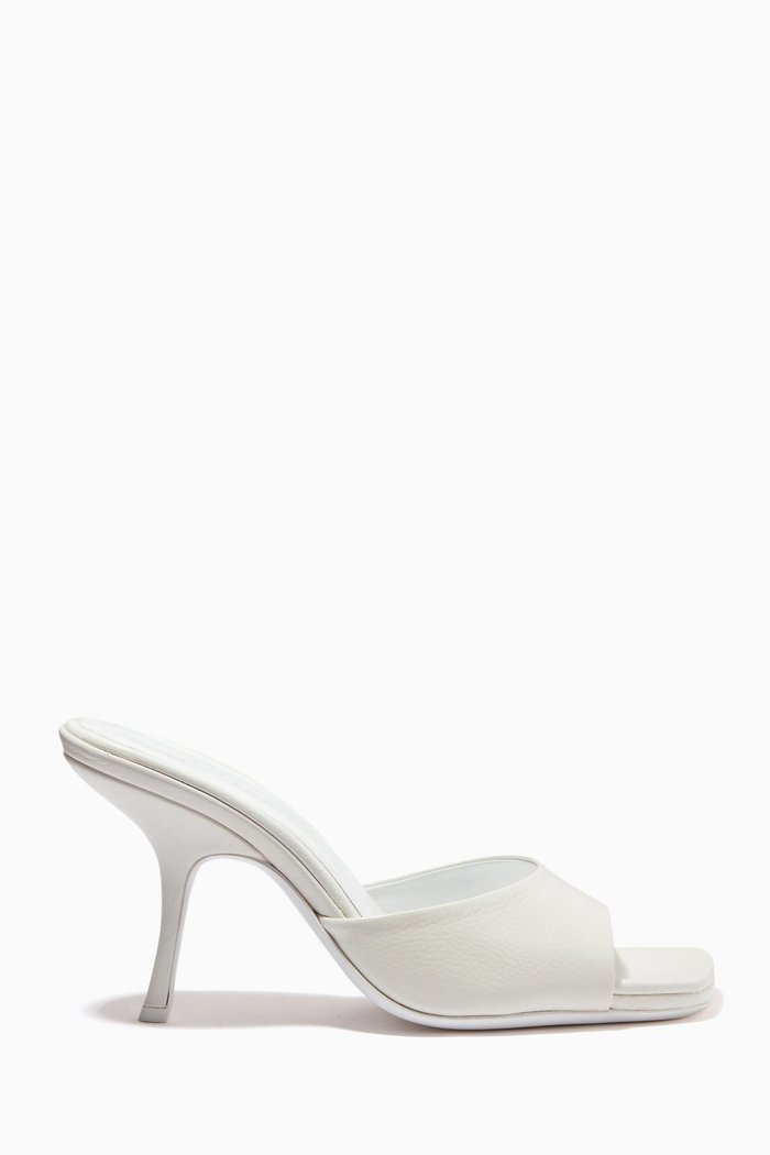 

Mora Mules in Grained Leather, White