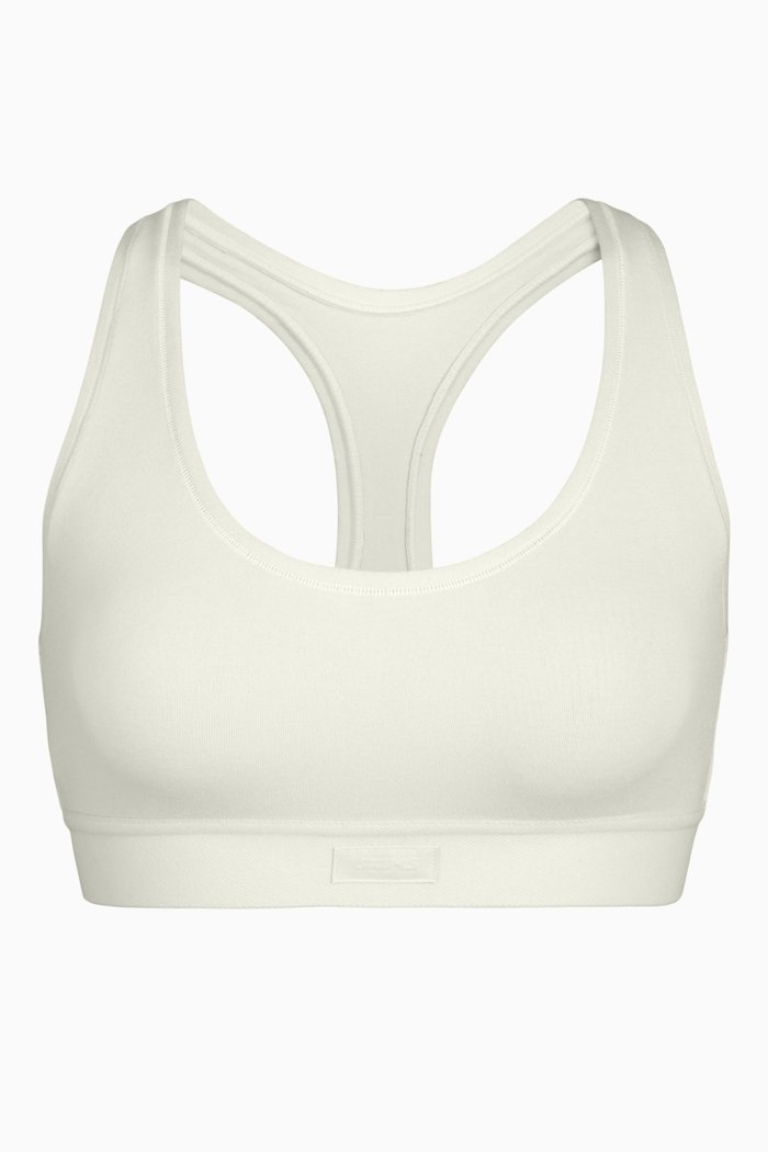 

Cotton Jersey Racerback Bra, White