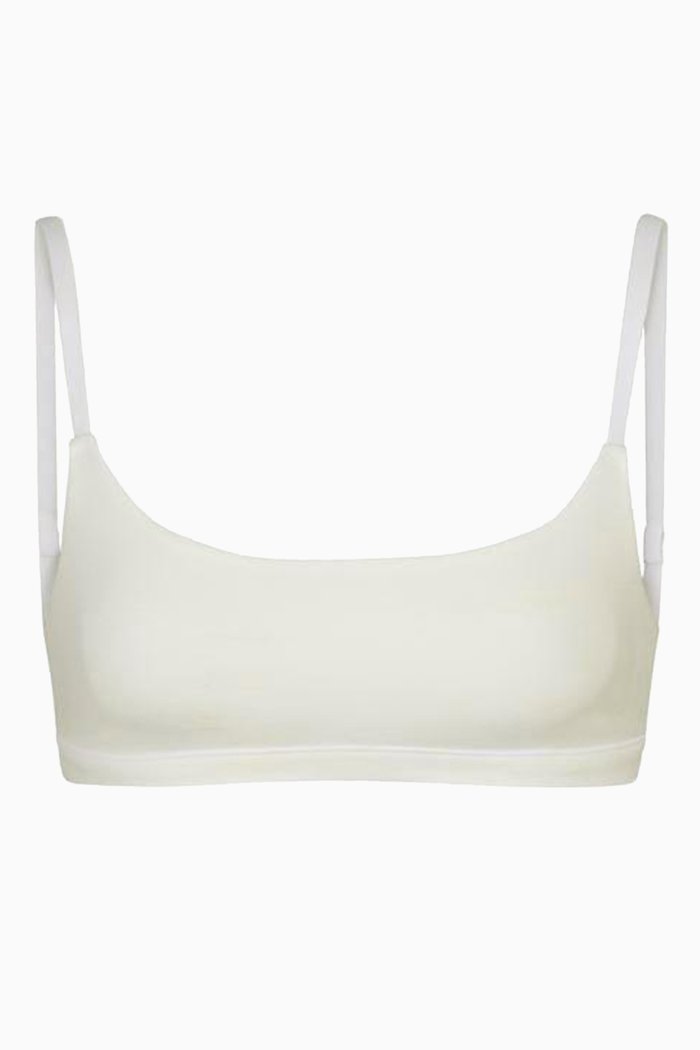 

Cotton Jersey Scoop Bralette, White