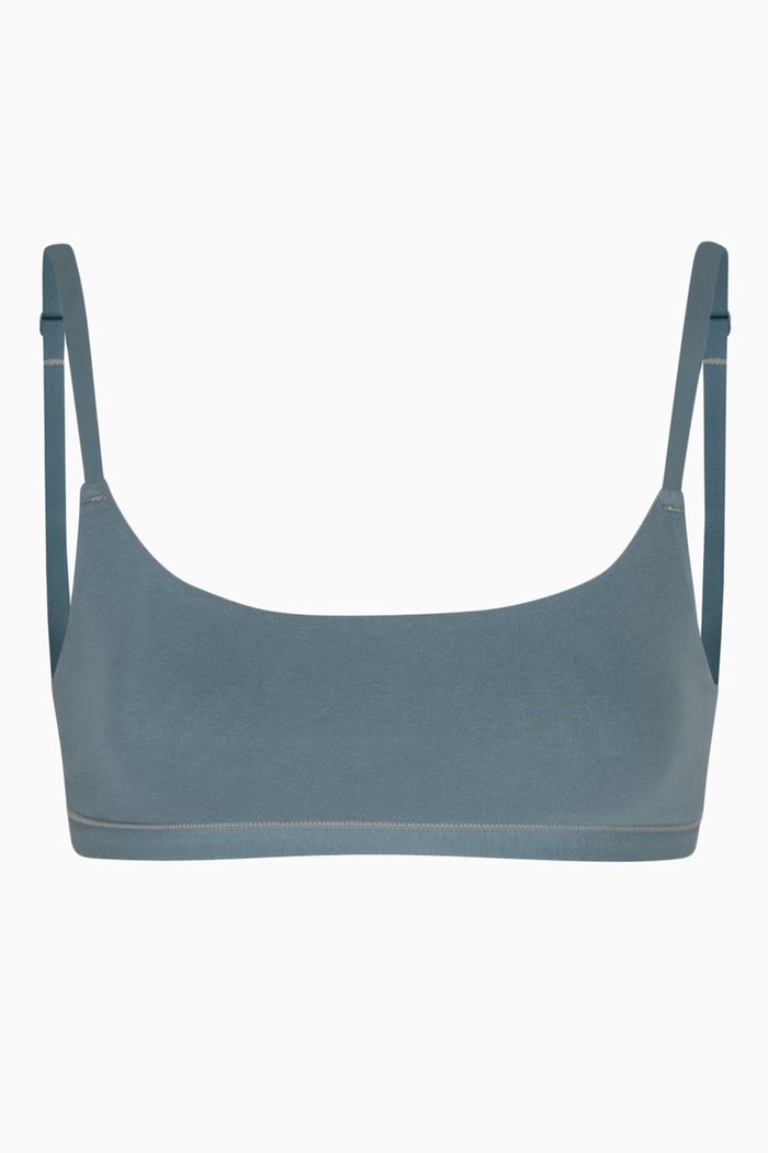 

Cotton Jersey Scoop Bralette, Blue