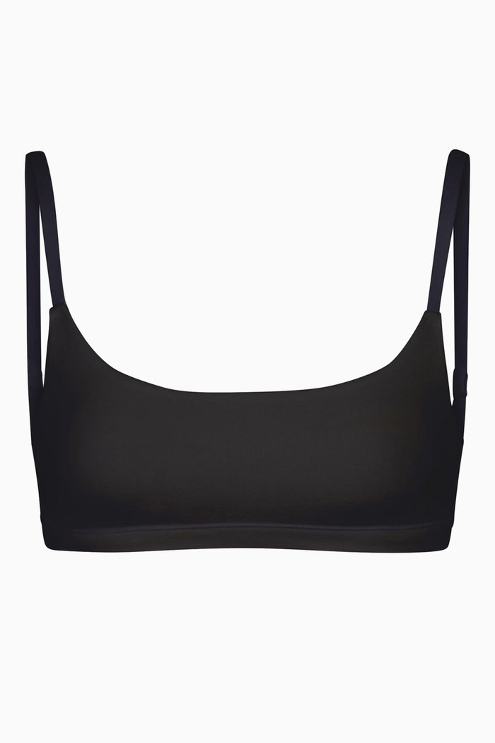 

Cotton Jersey Scoop Bralette, Black