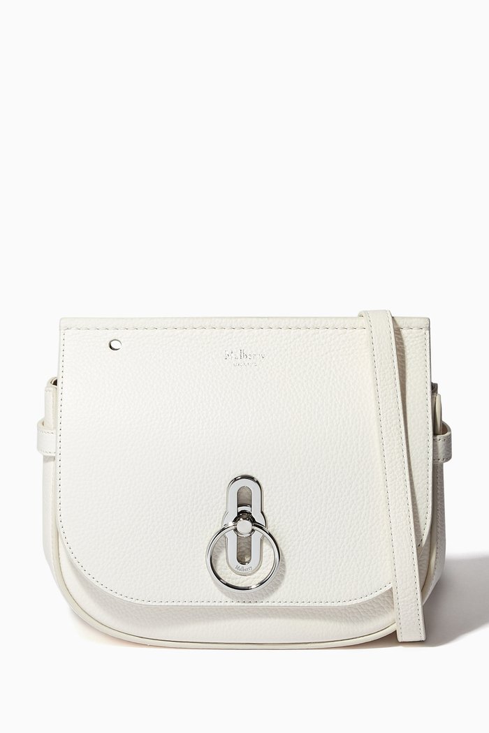 

Small Amberley Satchel Bag in Small Classic Grain Leather, White