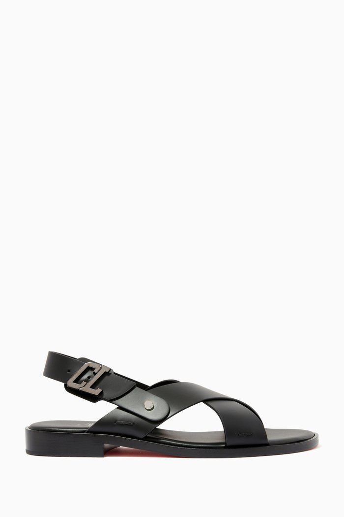 

Farniento Sandals in Polished Leather, Black