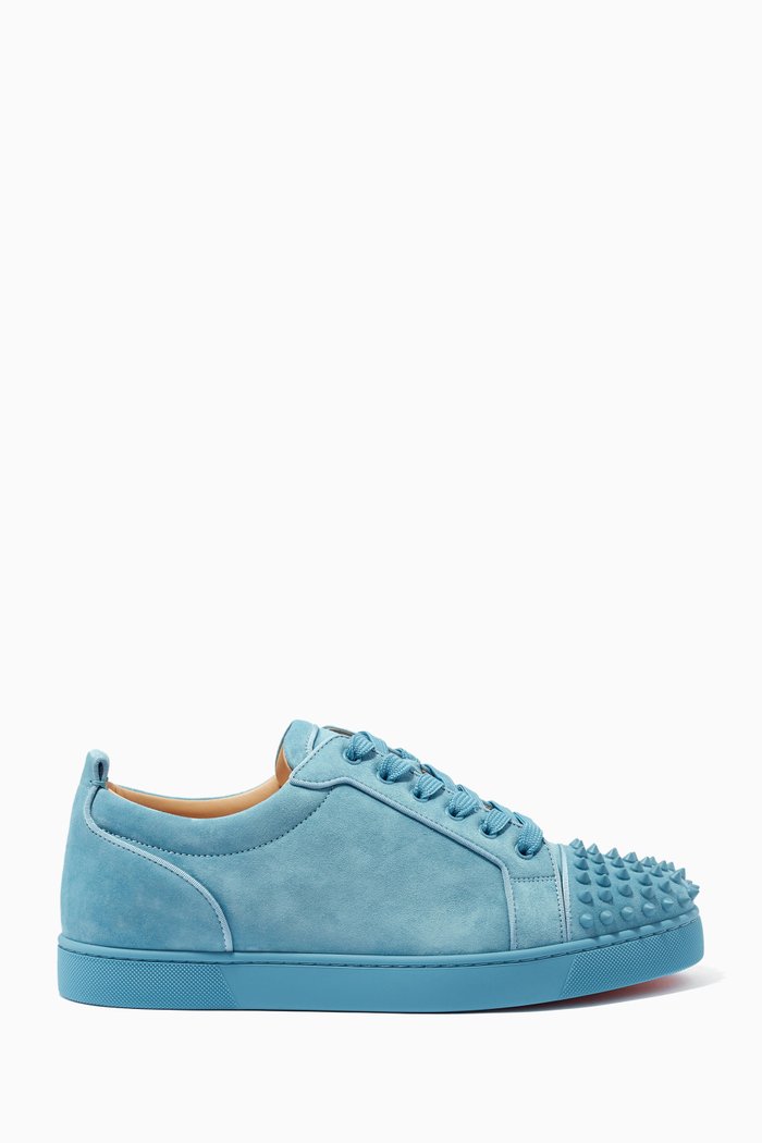 

Louis Junior Spikes Orlato Sneakers in Calfskin Suede, Blue