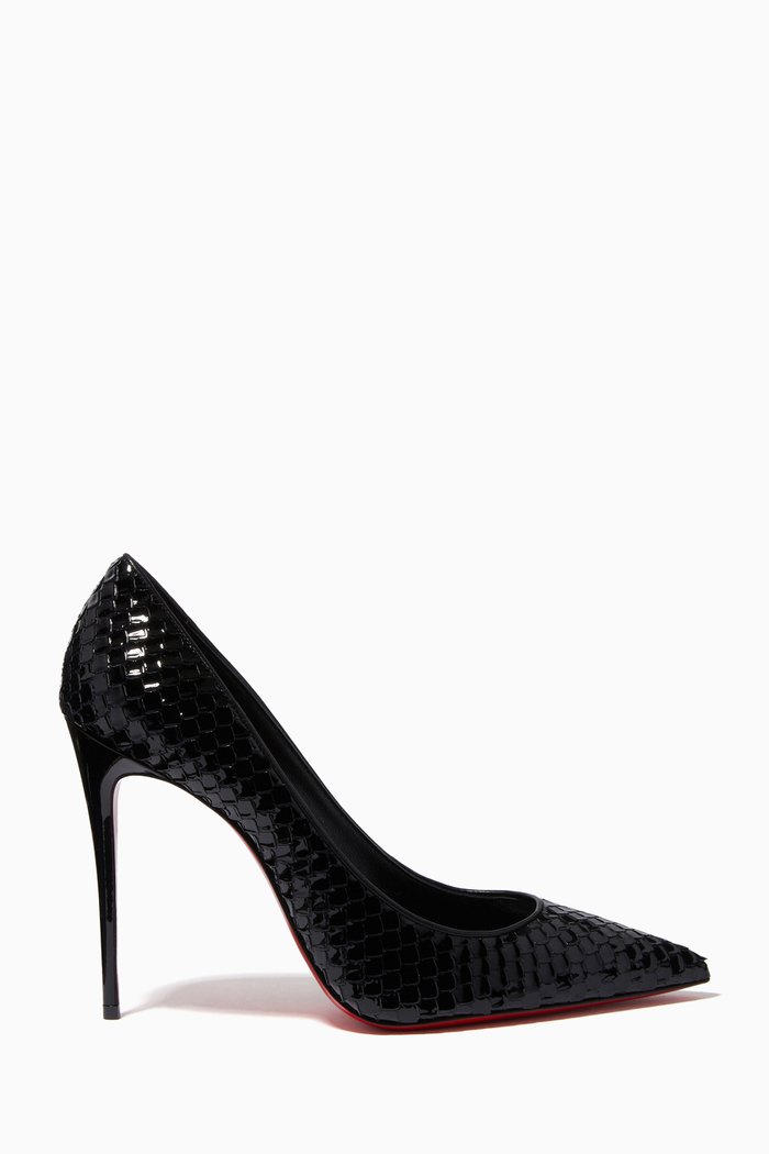 

Kate 100 Pumps in Scales Patent Leather, Black
