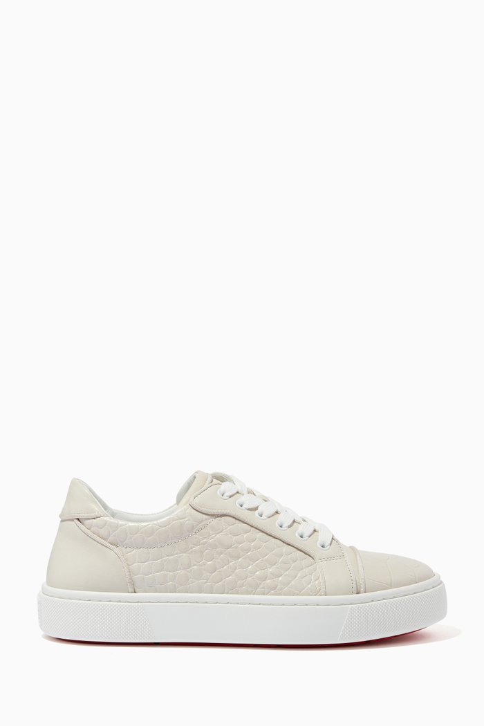 

Vieirissima Orlato Sneakers in Alligator Embossed Leather, Neutral