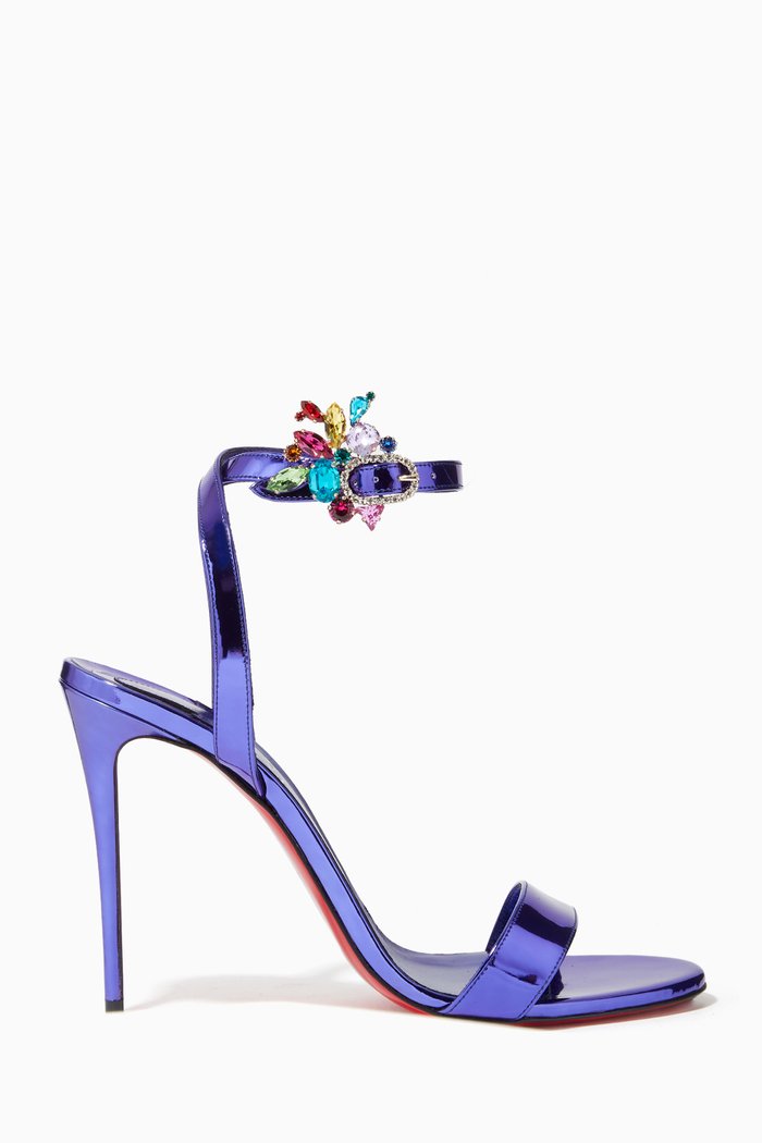 

Goldie Joli 100 Sandals in Mirror-effect Leather, Purple