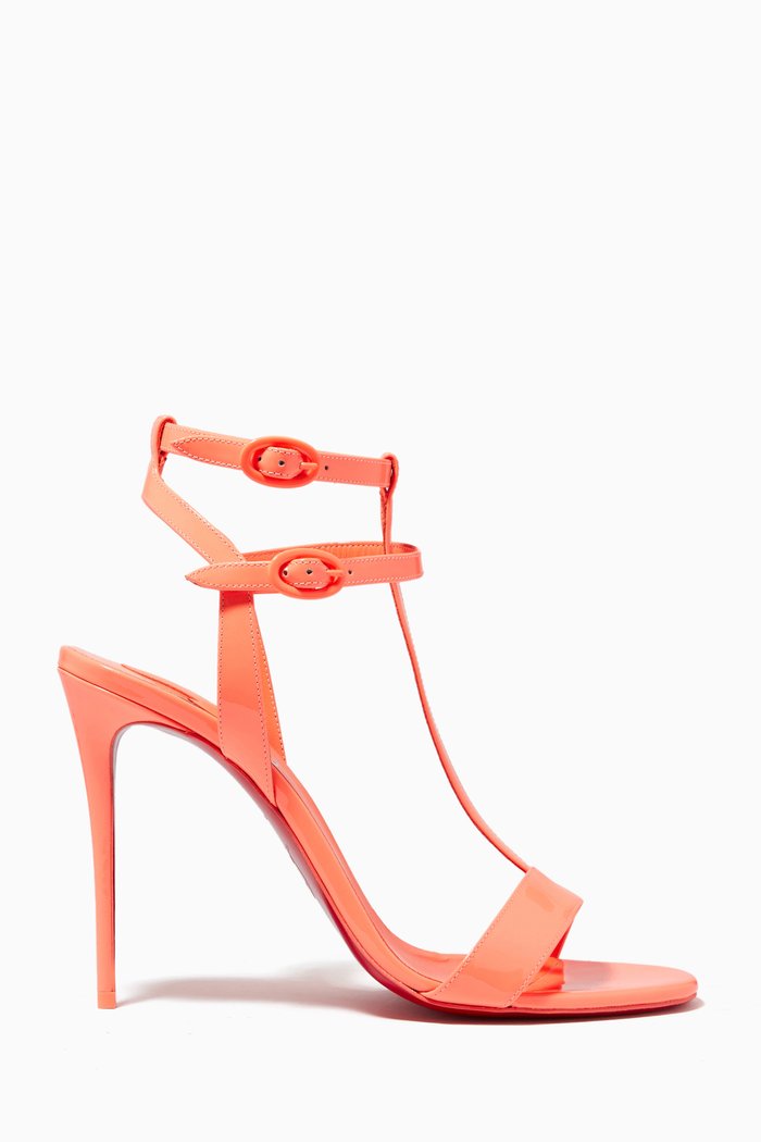 

Mara 100 Sandals in Patent Leather, Orange