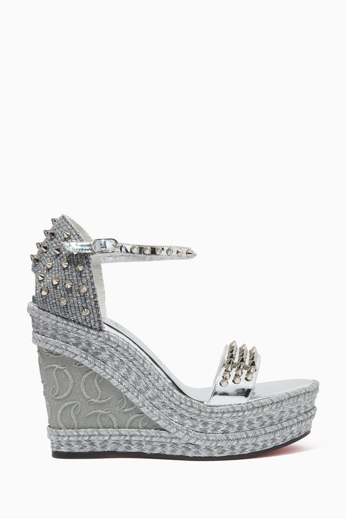 

Madmonica 120 Wedge Sandals in CL Monogram Leather, Silver