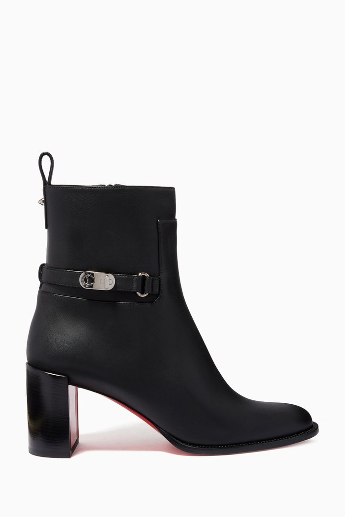 

Lock Booty 70 Ankle Boots in Leather, Black
