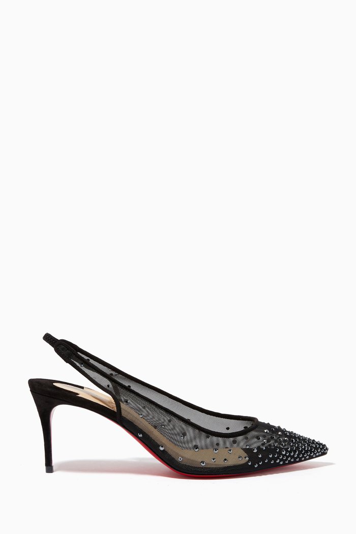 

Follies Strass Sling 70 Pumps in Mesh & Suede, Multicolour
