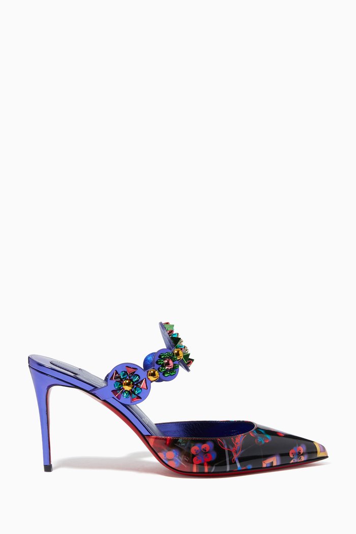 

Miss Goldora 85 Mules in Printed & Mirror-effect Leather, Multicolour
