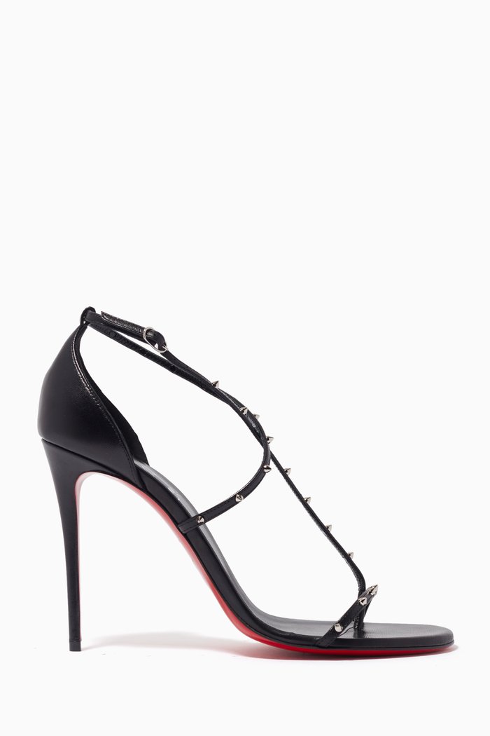 

Riojana Spikes 100 Sandals in Leather, Black