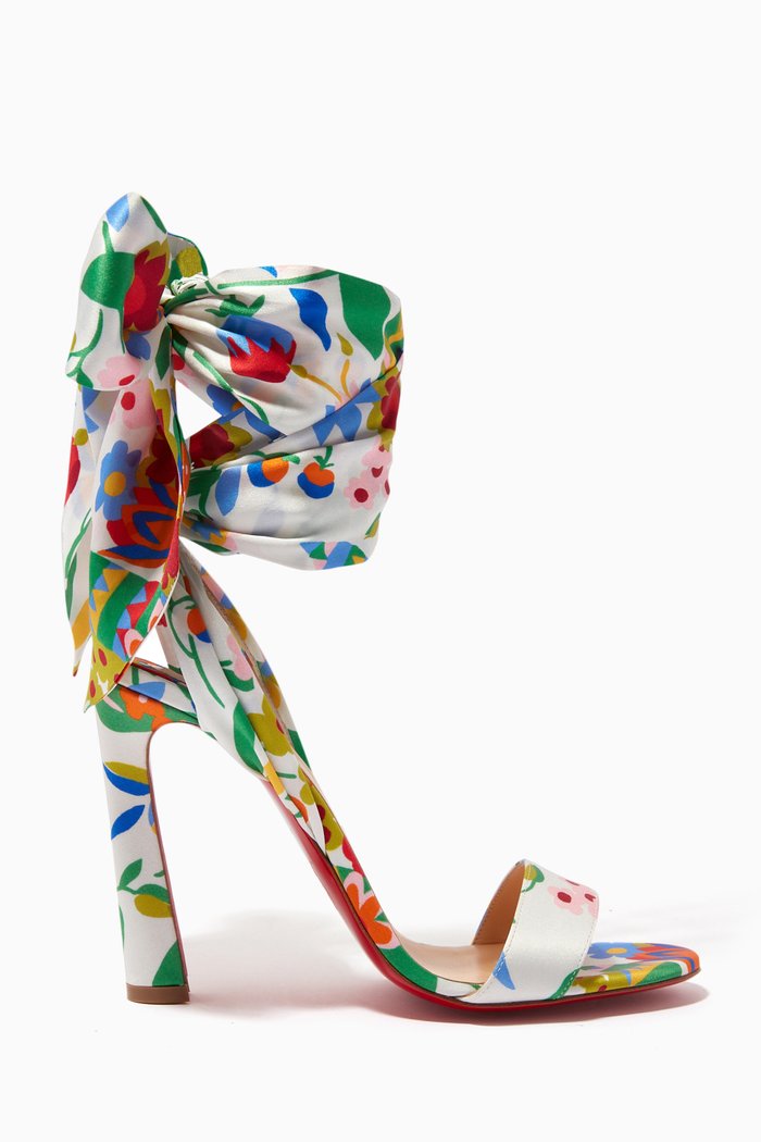Crosse du Désert Sandals in Satin Crêpe, Multicolour