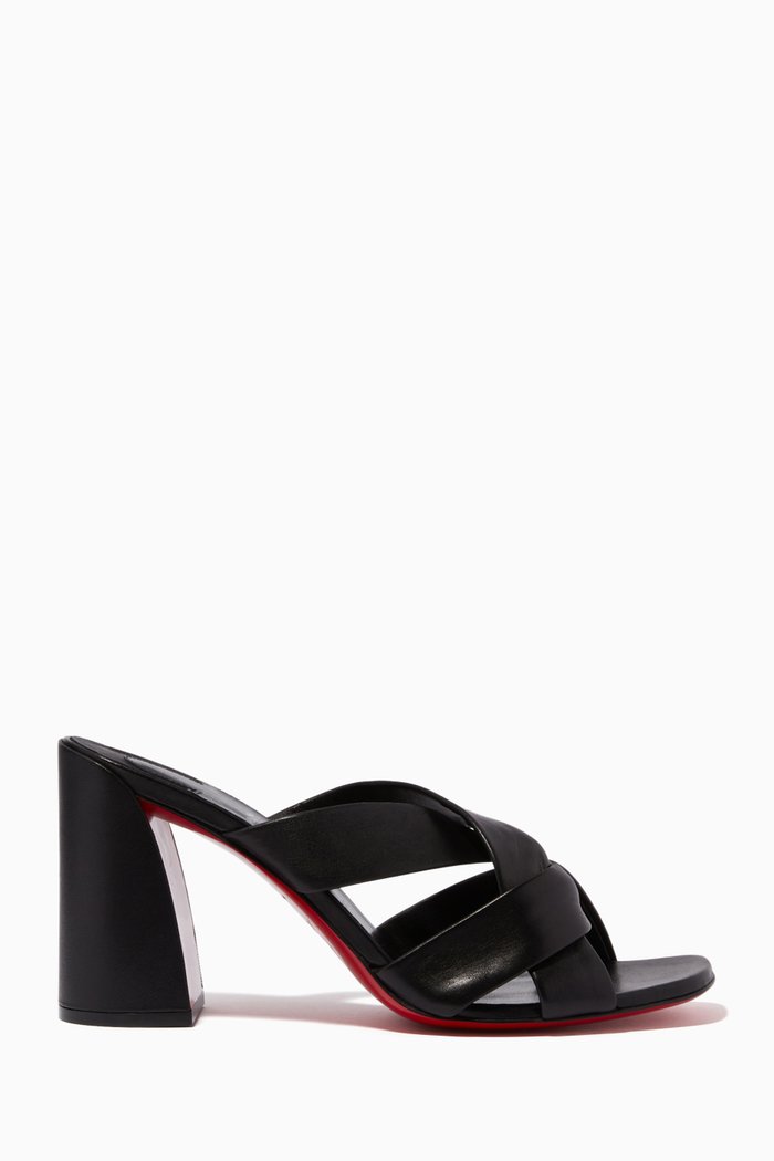 

Dispo Club Mule Heels in Leather, Black