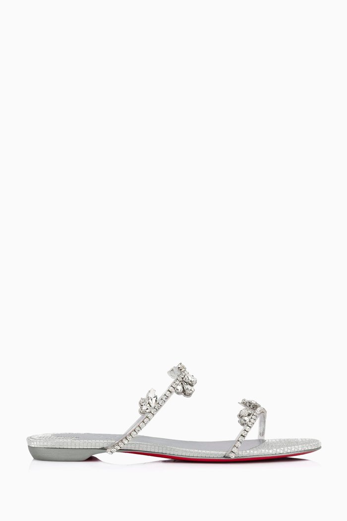

Just Queenie Embellished Sandals in PVC & Leather, Silver