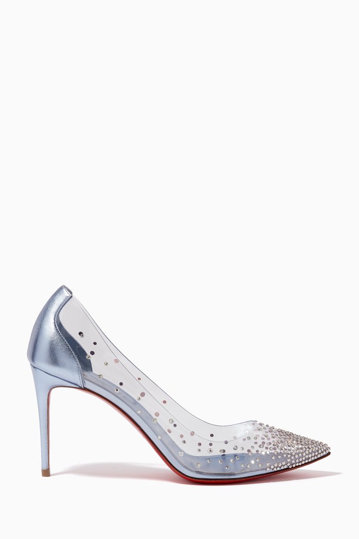 Degrastrass Embellished Pumps in Leather & PVC, Multicolour