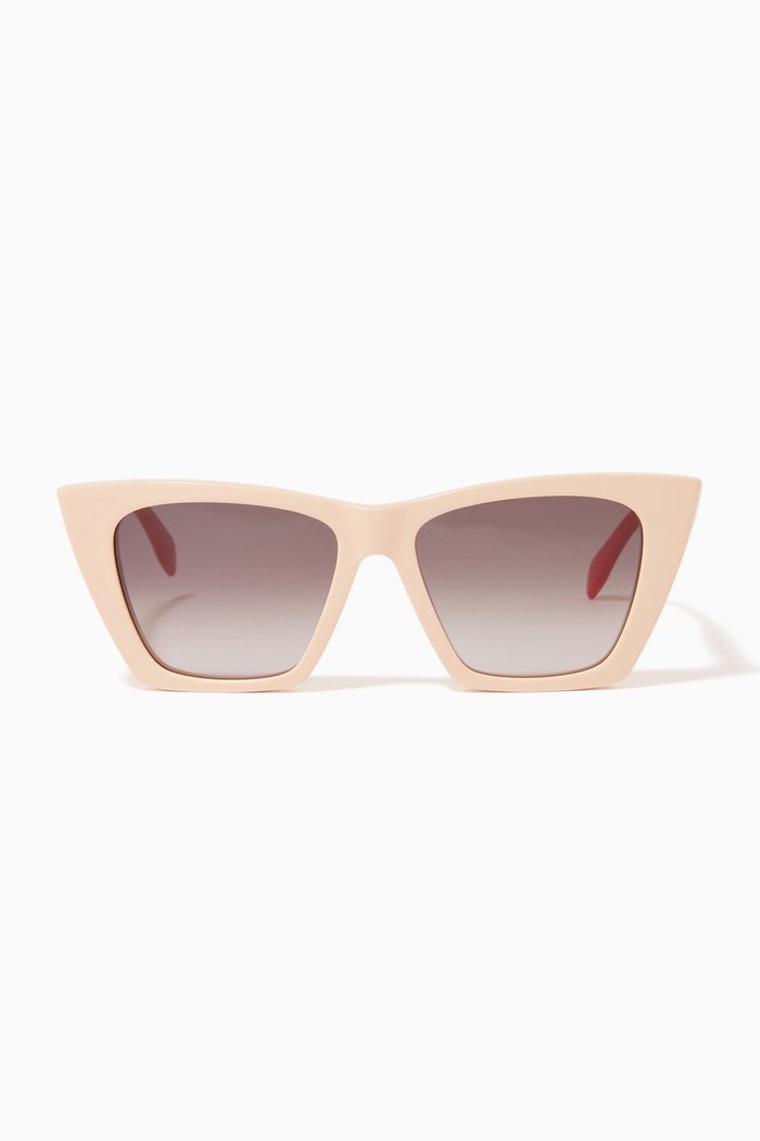 

Selvedge Cat-eye Sunglasses in Acetate, Pink