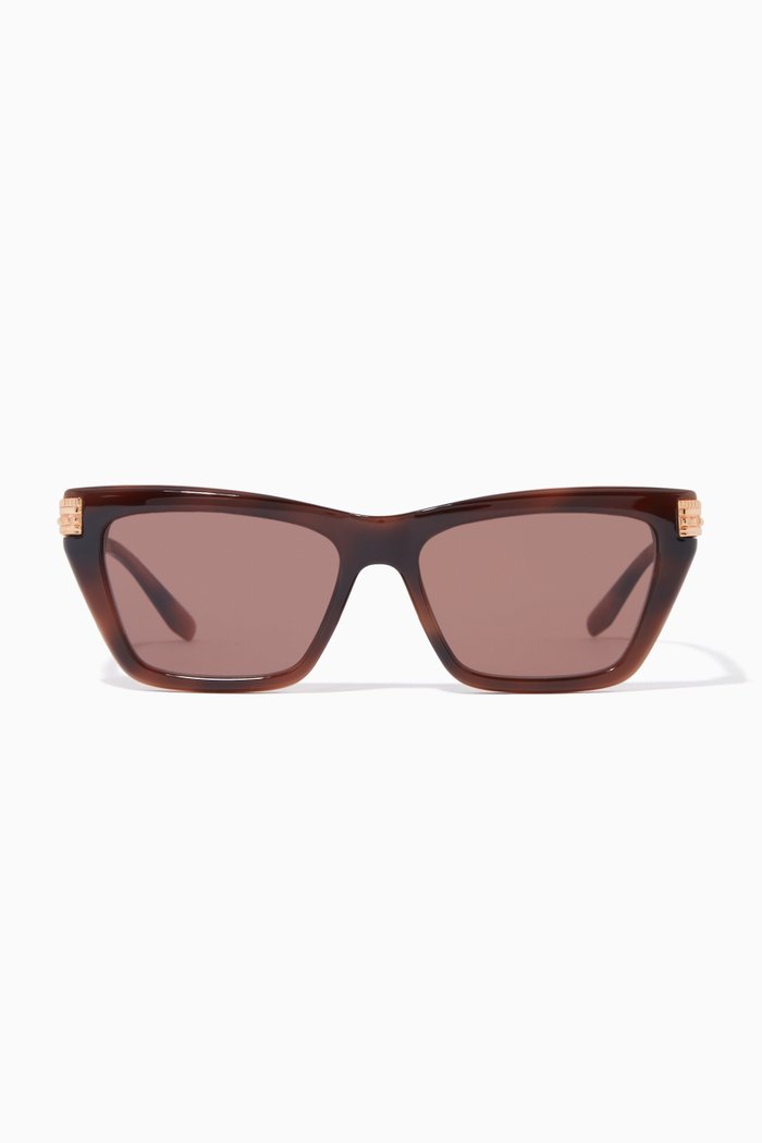 

Quatre Square Sunglasses in Acetate, Brown