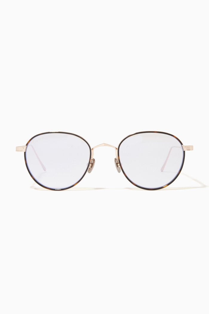 

Round Frame Glasses in Titanium, Gold