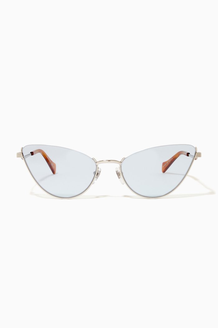 

Cat Eye Sunglasses in Metal, Silver
