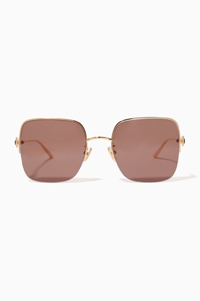 

Serpent Bohème Square Sunglasses in Metal, Gold