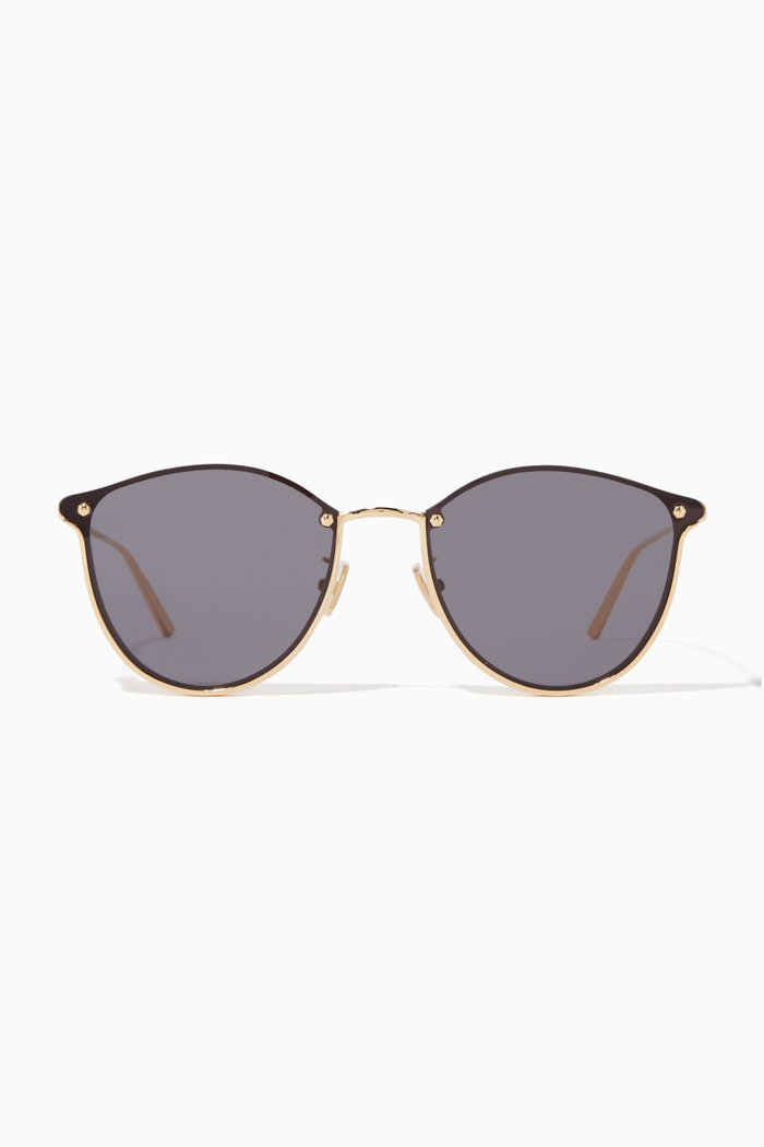 

Quatre Round Sunglasses in Metal, Gold