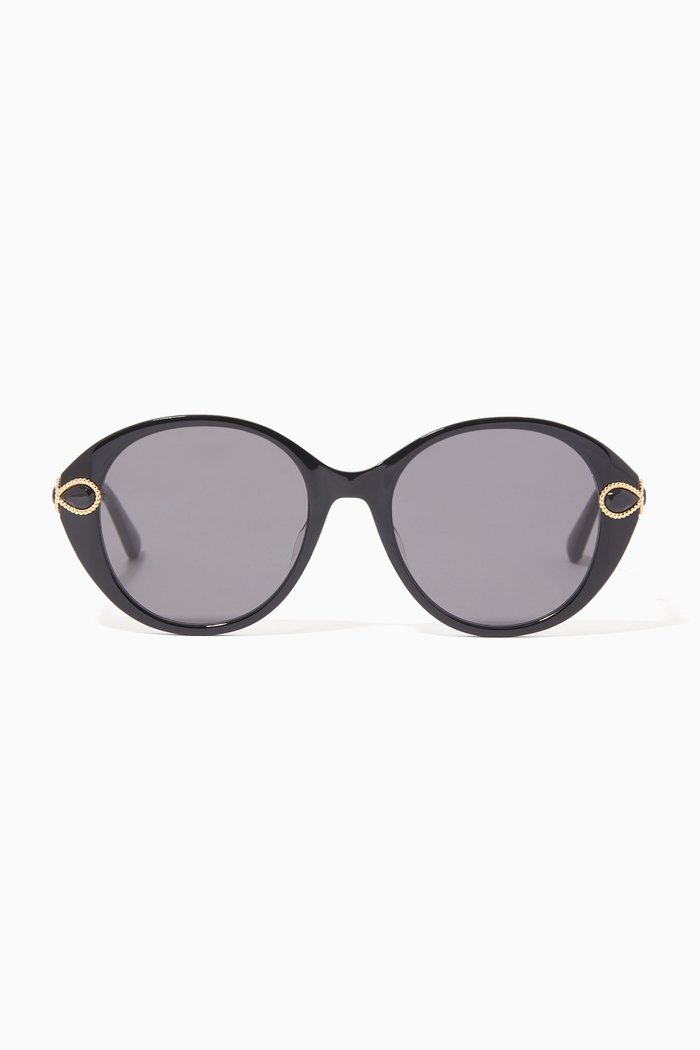

Serpent Bohème Round Sunglasses in Acetate, Black