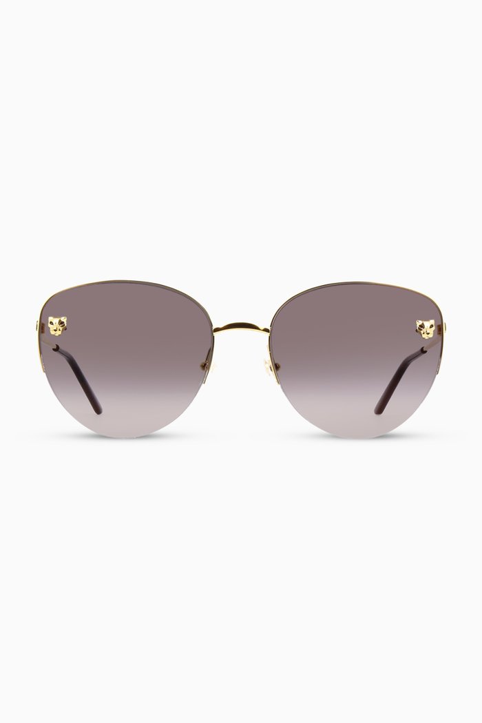 

Panthère De Cartier Sunglasses in Metal, Gold