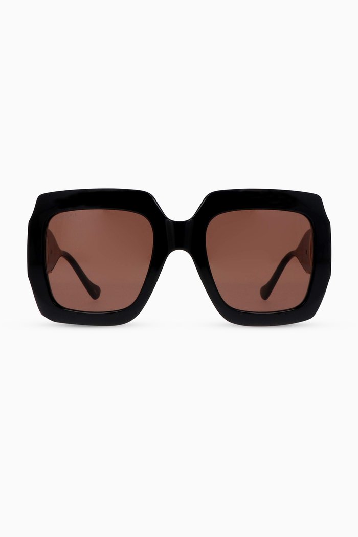 

Rectangular Sunglasses in Acetate, Black