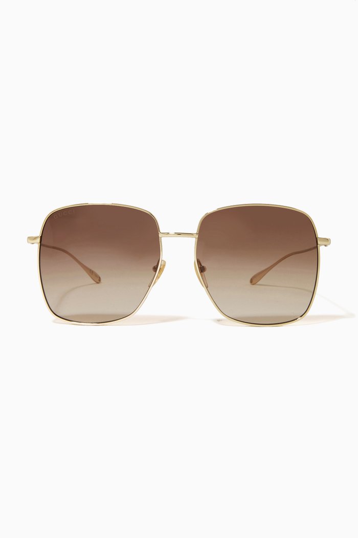 

Square Sunglasses in Metal, Gold
