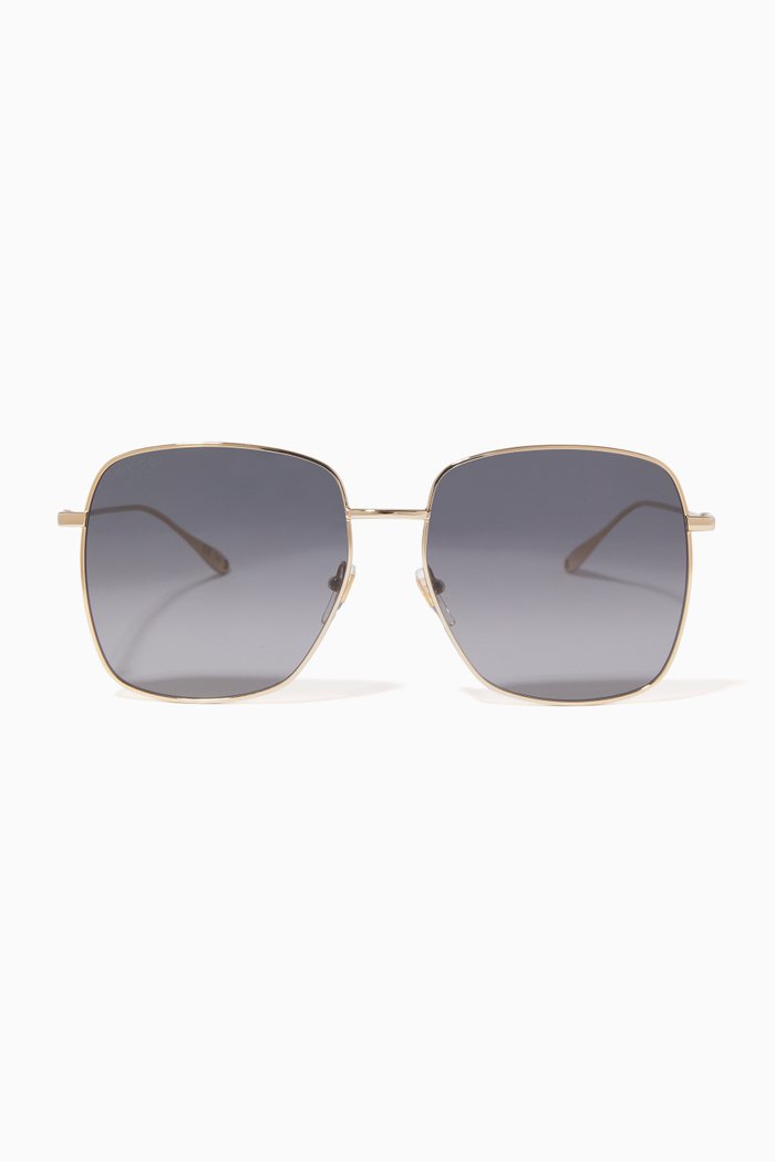 

Rectangular Sunglasses in Metal, Gold