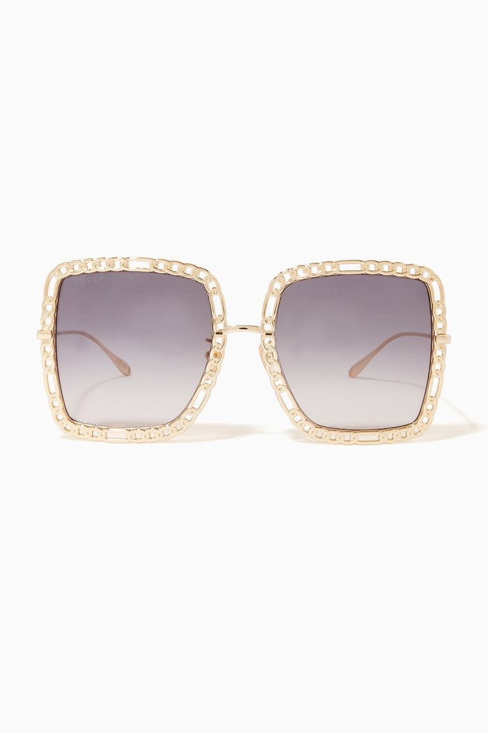 

Square Sunglasses in Metal, Gold