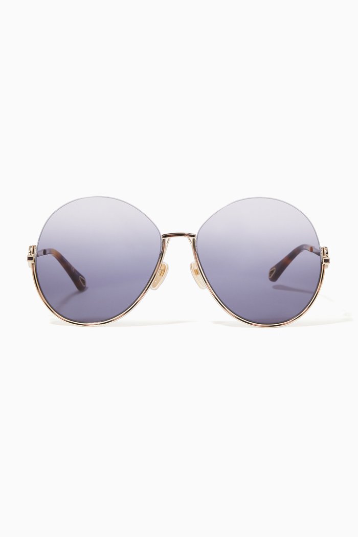 

Round Sunglasses in Metal, Gold