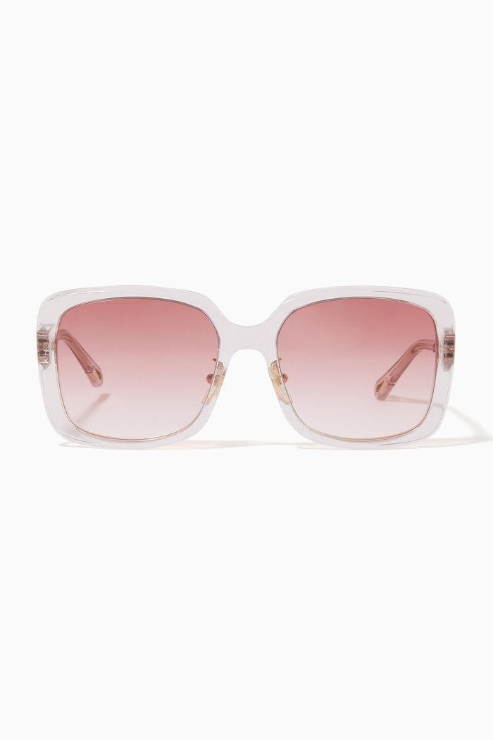 

Square Sunglasses in Acetate, Pink